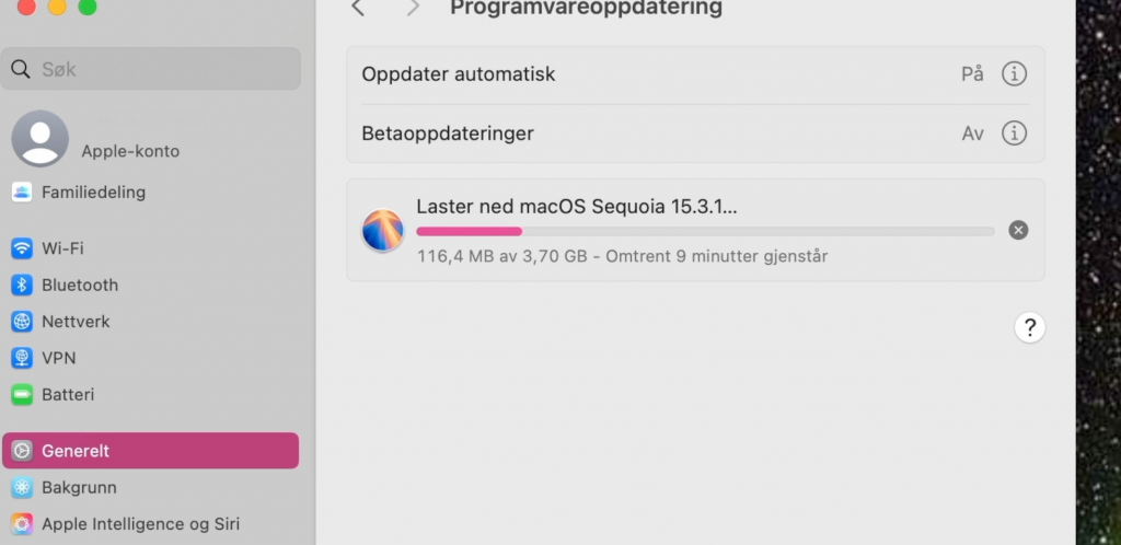 Skjermbilde fra Mac.