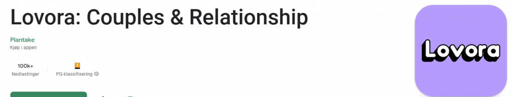 Skjermbilde fra https://play.google.com/store/apps/details?id=com.lovoracards.couplequestion&hl=no
