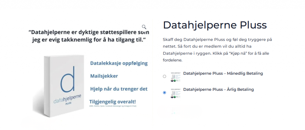 skjermbilde om DHpluss