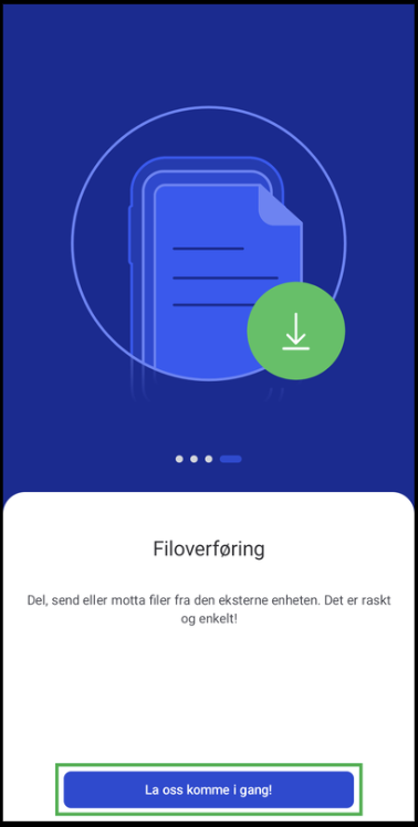 Skjermbilde av QuickSupport-appen.