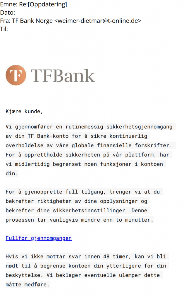 bilde av svindelepost