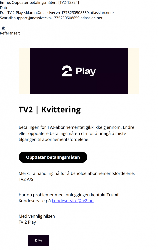 svindelforsøk på e-post
