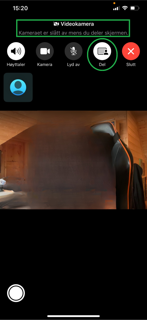 Skjermbilde fra FaceTime