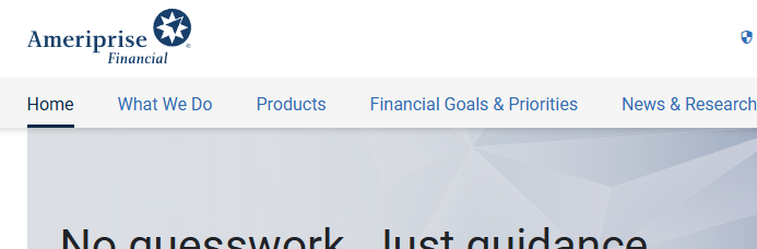 Skjermbilde fra https://www.ameriprise.com/