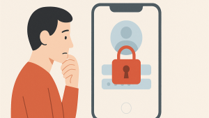 Illustrasjon av Apple ID som er låst og kontogjenoppretting på mobil