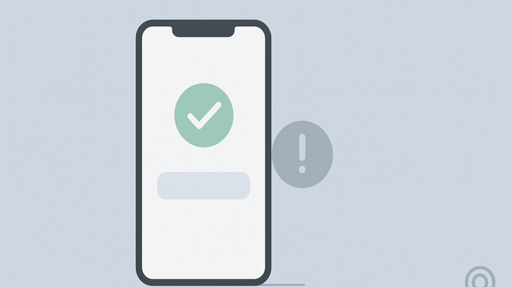 Illustrasjon av mobil med BankID-lignende innlogging og feilsymbol
