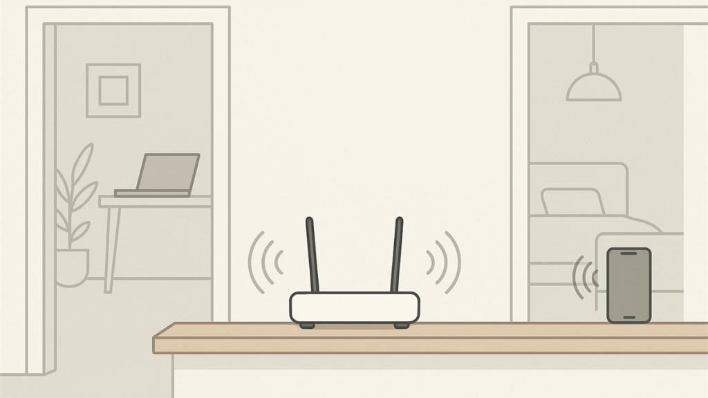 Illustrasjon av ruter og bedre WiFi-dekning hjemme