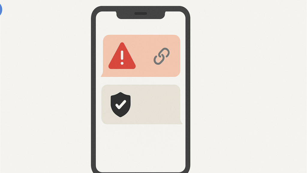 Illustrasjon av mistenkelig SMS og phishing på mobil