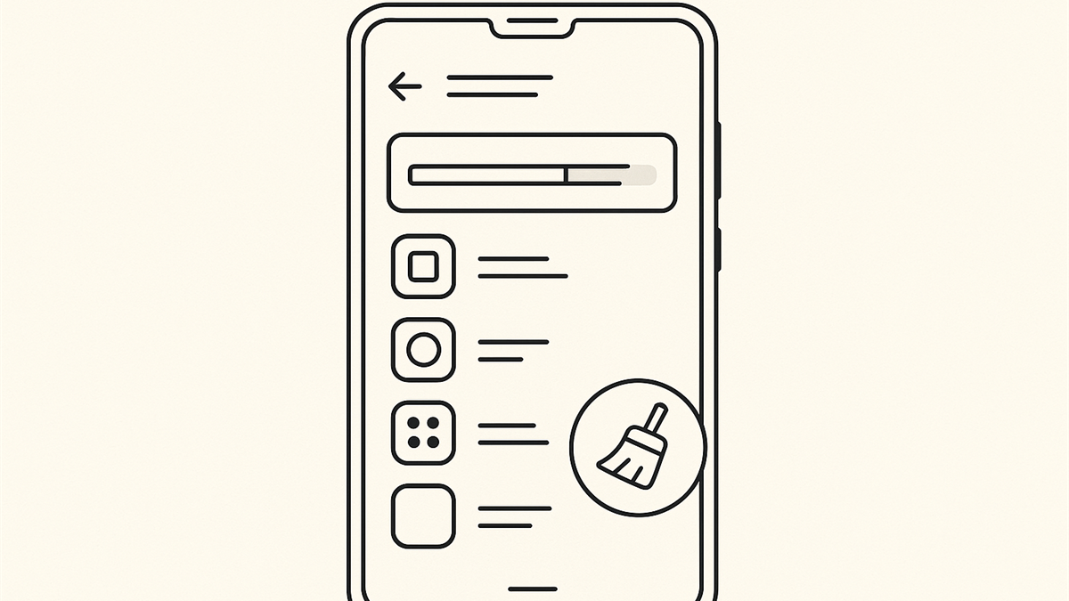 Illustrasjon av å tømme cache på Android