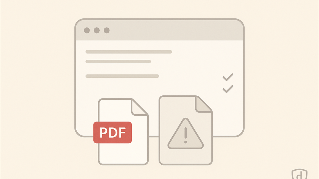 Illustrasjon av PDF og e-postvedlegg som ikke åpnes