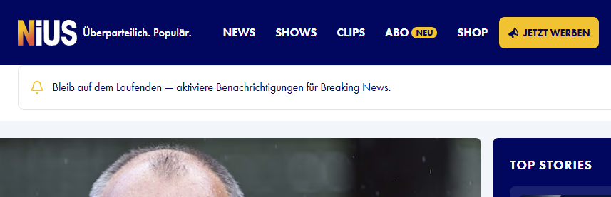 Skjermbilde fra https://nius.de/