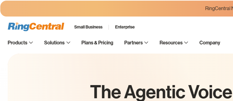 Skjermbilde fra https://www.ringcentral.com/