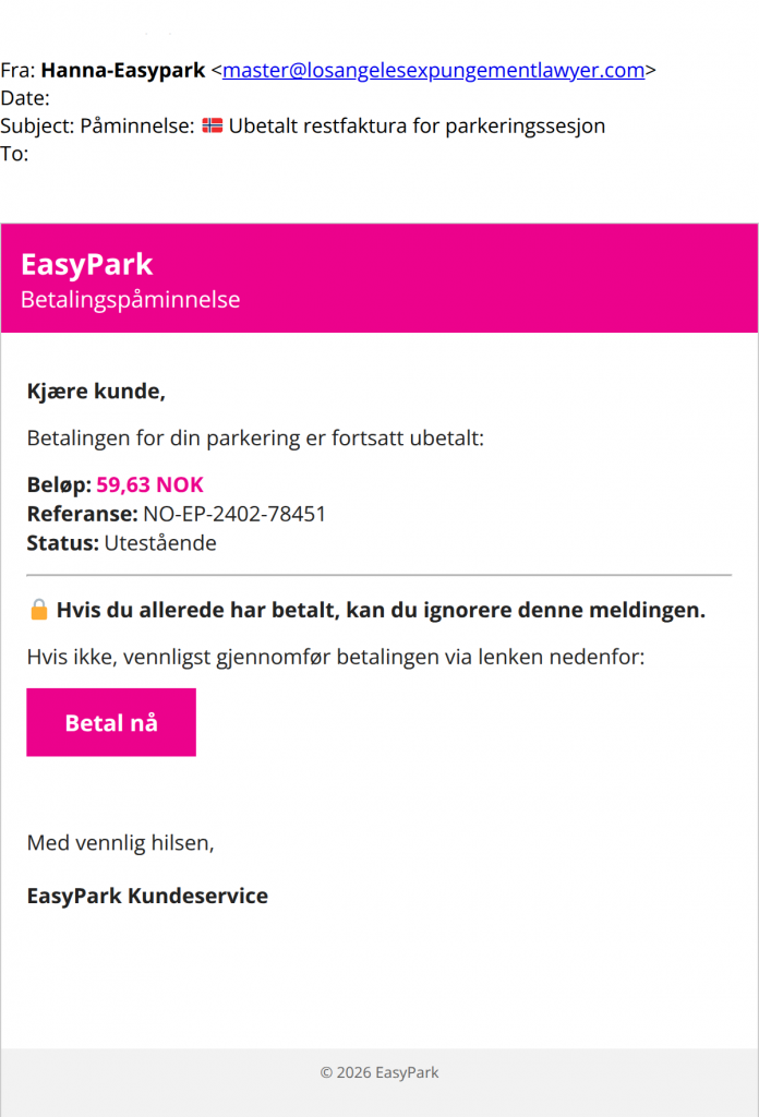 bilde av svindelforsøk fra easypark