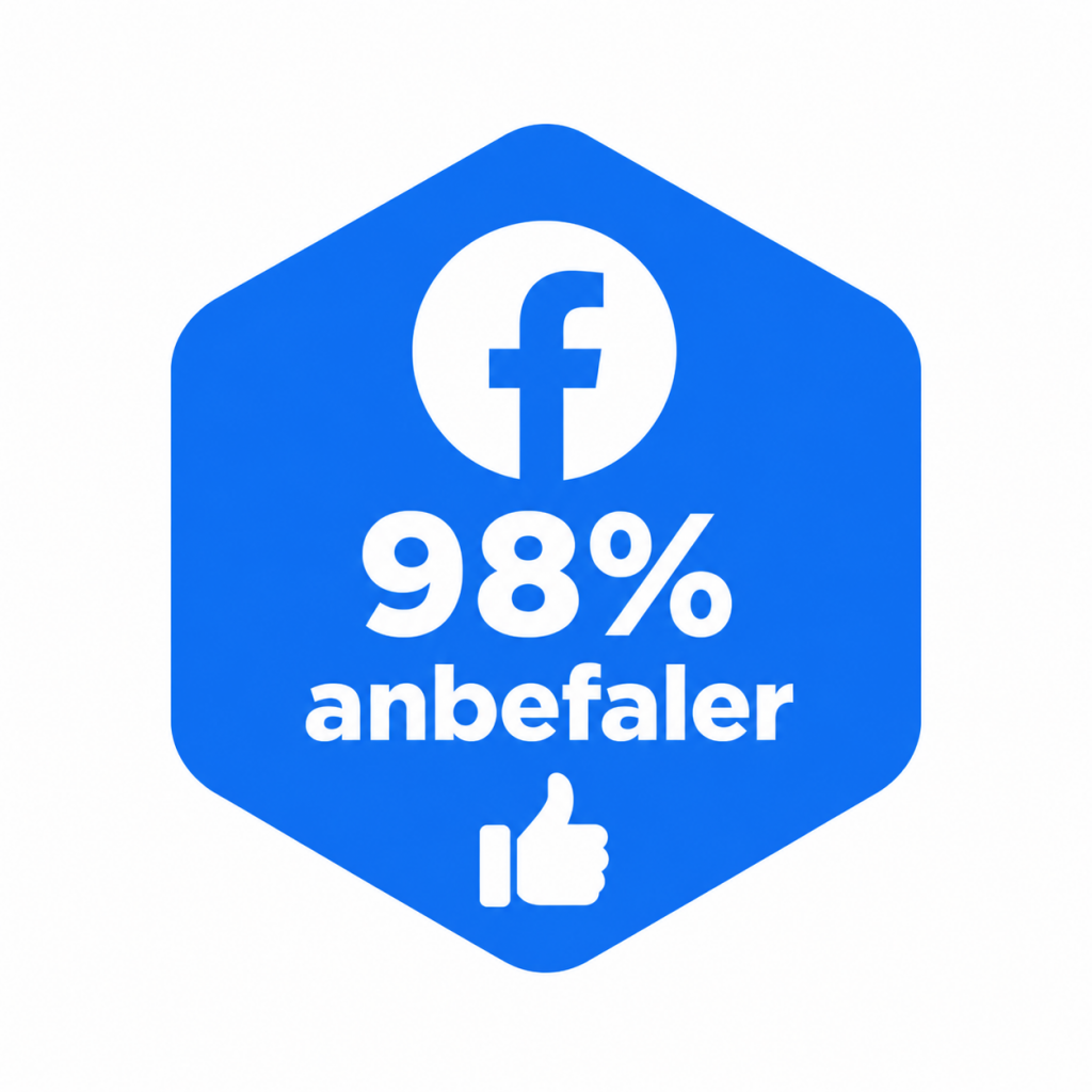 98% anbefaler oss på Facebook