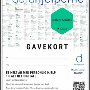 A4 utskrift av gavekort