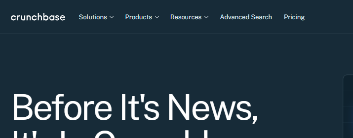 Skjermbilde fra https://www.crunchbase.com/