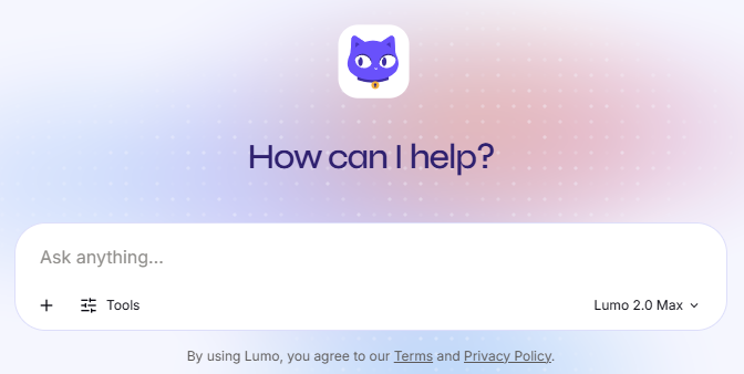 Skjermbilde fra https://lumo.proton.me/guest